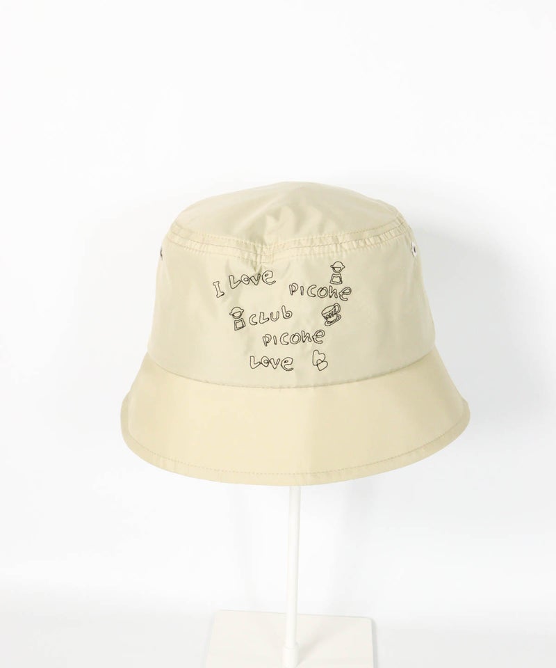 ロゴ刺繍撥水バケットハット(ベージュ)前