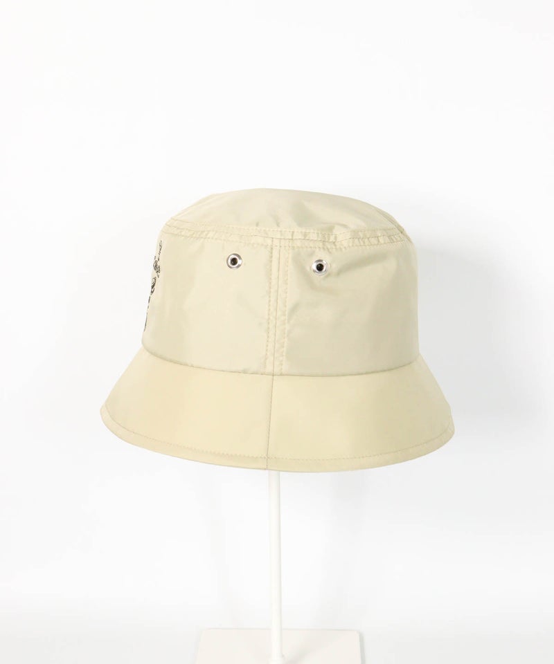 ロゴ刺繍撥水バケットハット(ベージュ)横