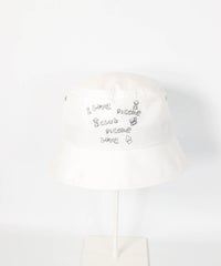 ロゴ刺繍撥水バケットハット(ホワイト)前