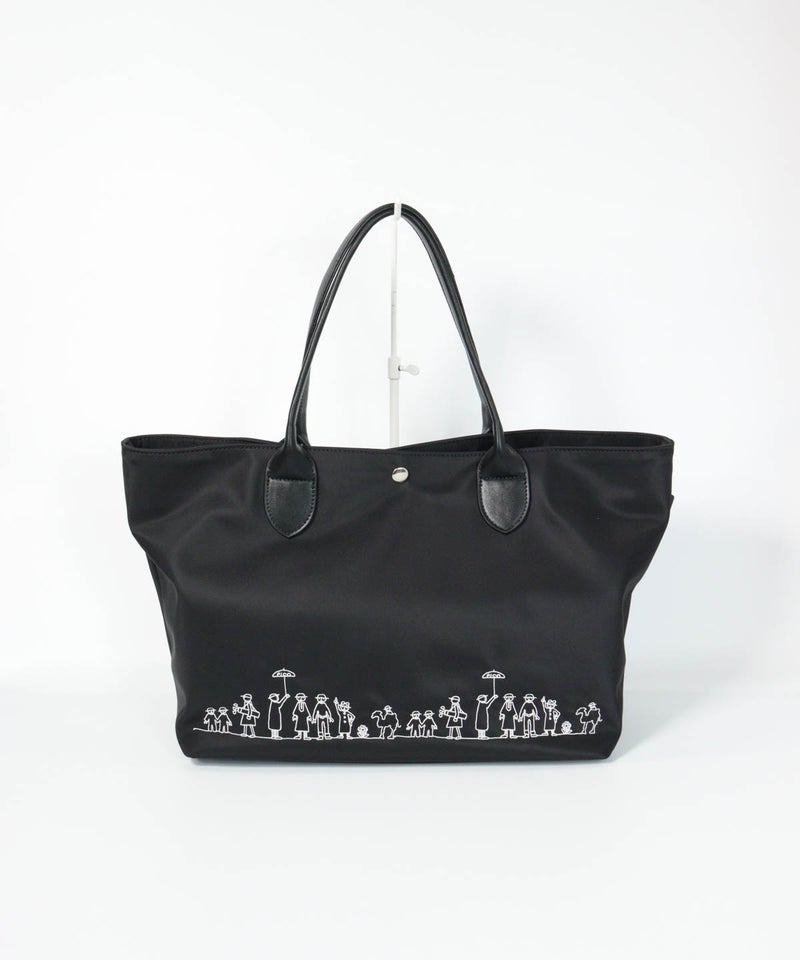 ファミリー刺繍トートバッグ（ブラック）