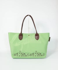 ファミリー刺繍トートバッグ（ライトグリーン）