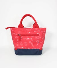 保冷ポケット付き総柄カートバッグ後（ブラック）