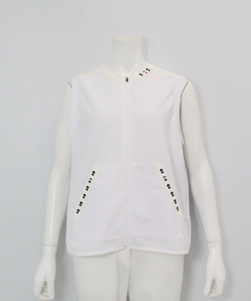 トリコットメッシュ速乾ジップベスト（ホワイト）