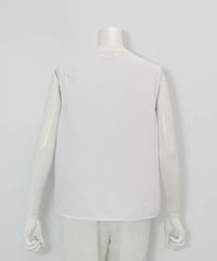 トリコットメッシュ速乾ジップベスト後（ホワイト）