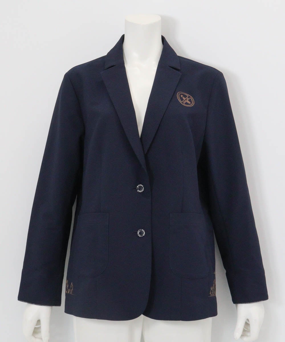 速乾サッカー地刺繍ジャケット（ネイビー）