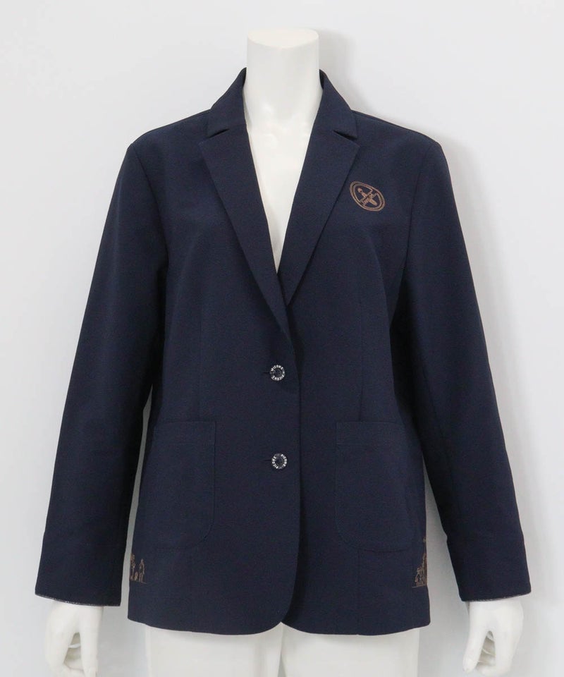 速乾サッカー地刺繍ジャケット（ネイビー）