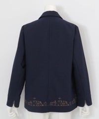 速乾サッカー地刺繍ジャケット後（ネイビー）