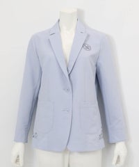 速乾サッカー地刺繍ジャケット（ライトブルー）