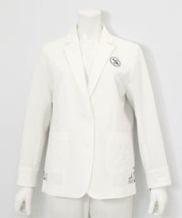 速乾サッカー地刺繍ジャケット（ホワイト）