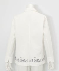 速乾サッカー地刺繍ジャケット後（ホワイト）