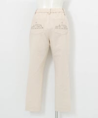 速乾サッカー地バック刺繍パンツ後（ベージュ）