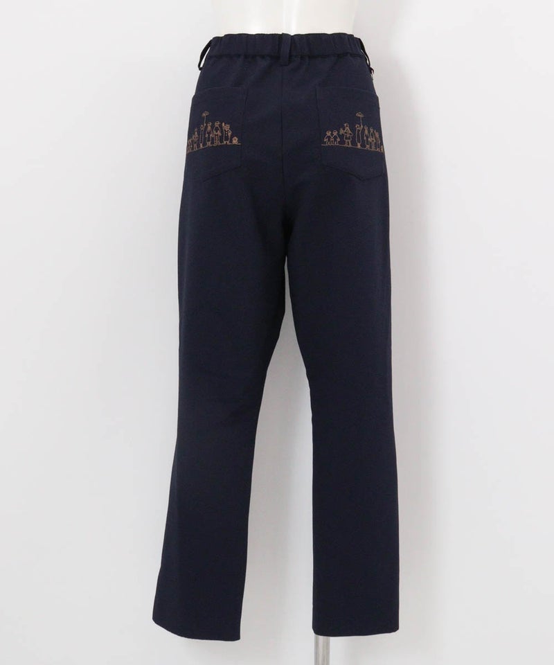 速乾サッカー地バック刺繍パンツ後（ネイビー）