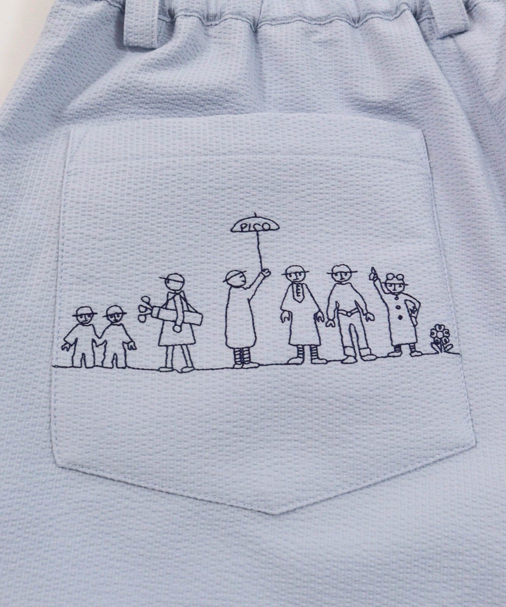 刺繍後ろポケット（ライトブルー）