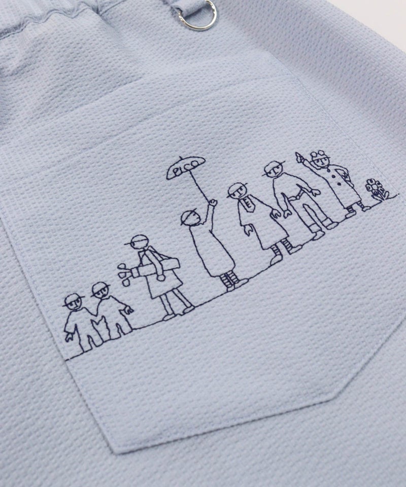 刺繍後ろポケット（ライトブルー）