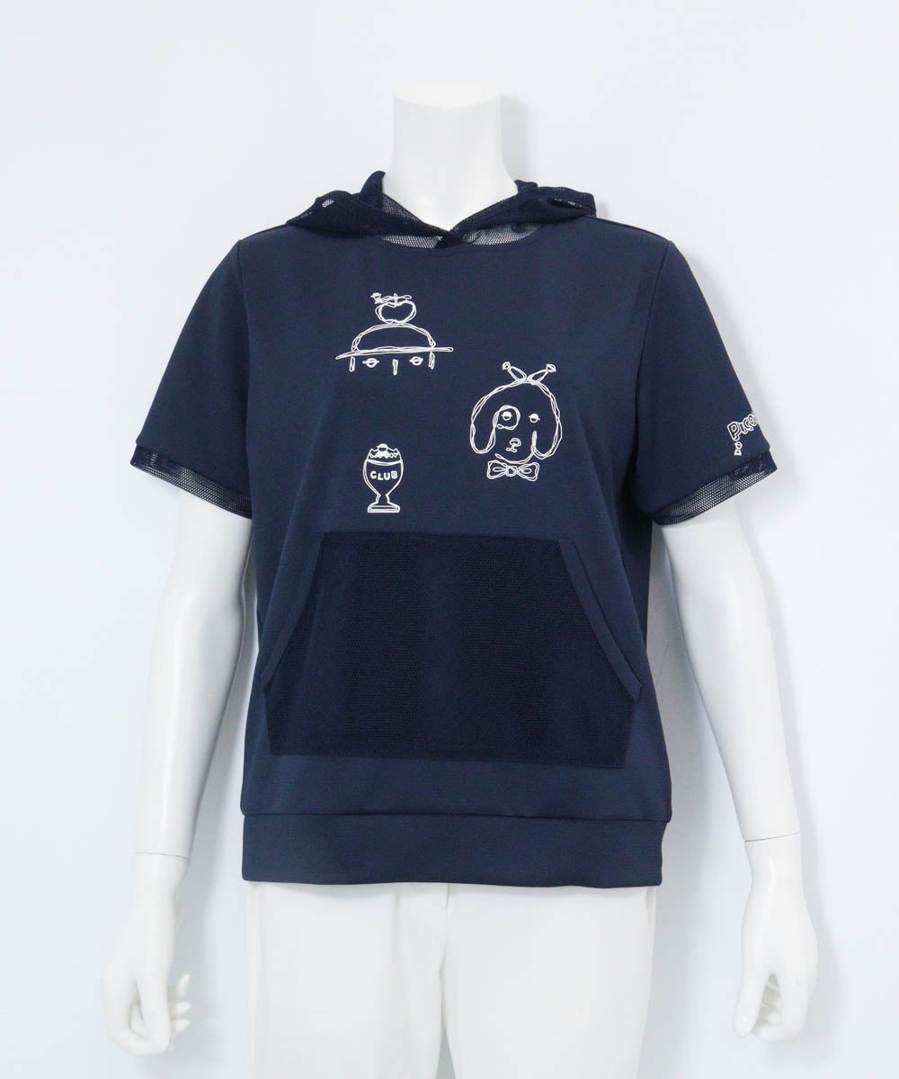 メッシュフードプルオーバー（ネイビー）