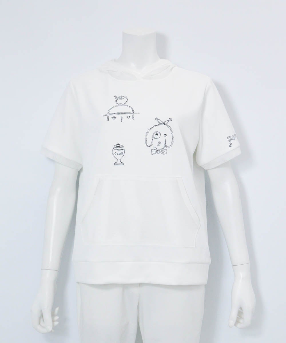 メッシュフードプルオーバー（ホワイト）