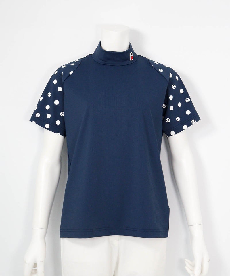 ドット袖冷感プルオーバー（ネイビー）前
