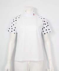 ドット袖冷感プルオーバー（ホワイト）前