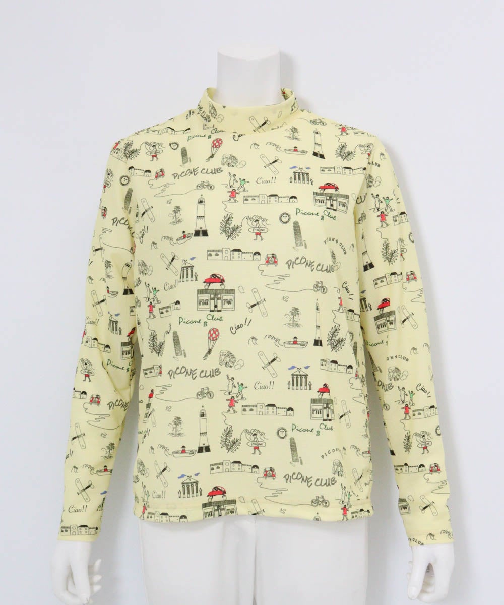 総柄プリントUVプルオーバー（イエロー）