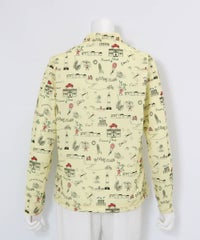 総柄プリントUVプルオーバー後（イエロー）