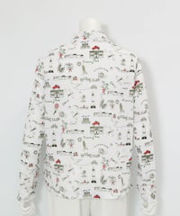 総柄プリントUVプルオーバー後（ホワイト）