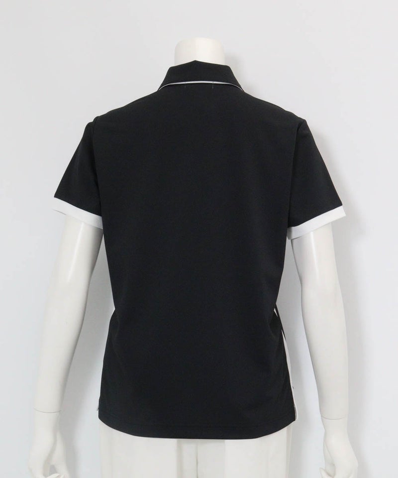 配色ラインUV速乾ポロシャツ後（ブラック）