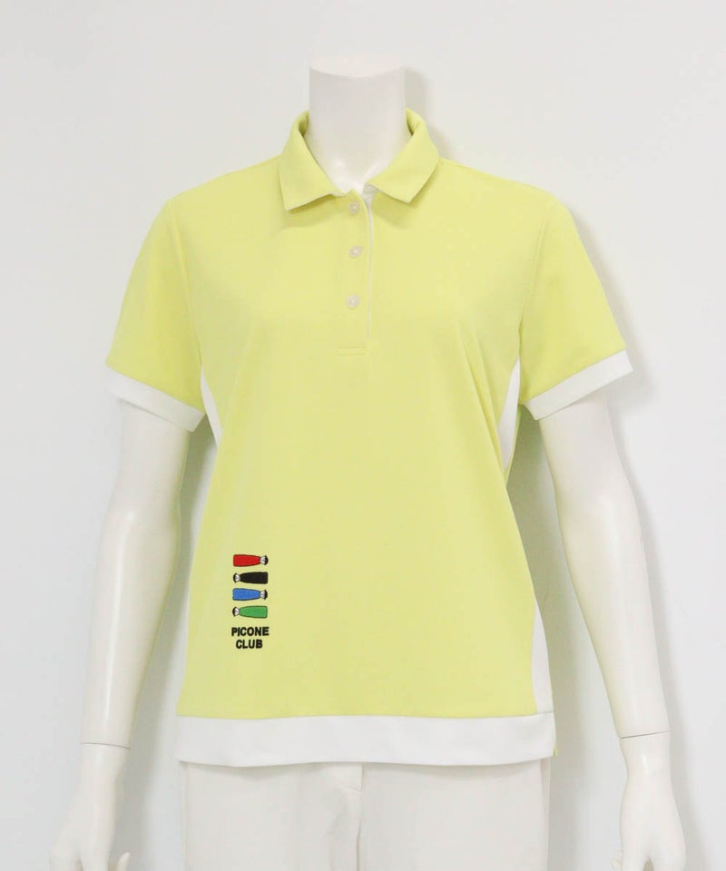 配色ラインUV速乾ポロシャツ（イエロー）