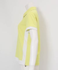 配色ラインUV速乾ポロシャツ横（イエロー）