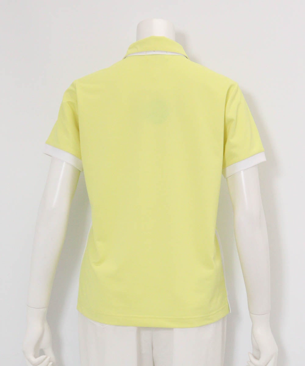 配色ラインUV速乾ポロシャツ後（イエロー）
