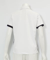 配色ラインUV速乾ポロシャツ後（ホワイト）