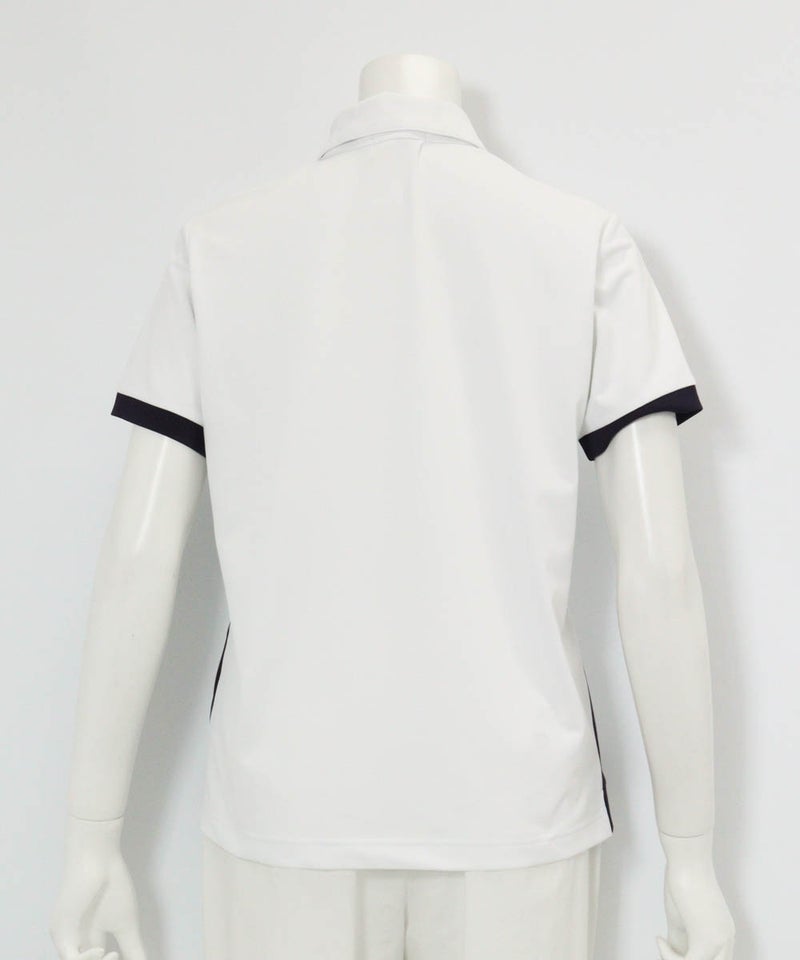 配色ラインUV速乾ポロシャツ後（ホワイト）