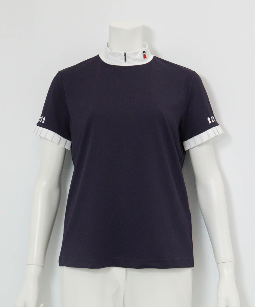 プリーツ袖UV速乾プルオーバー（ネイビー）