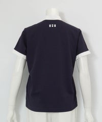 プリーツ袖UV速乾プルオーバー後（ネイビー）