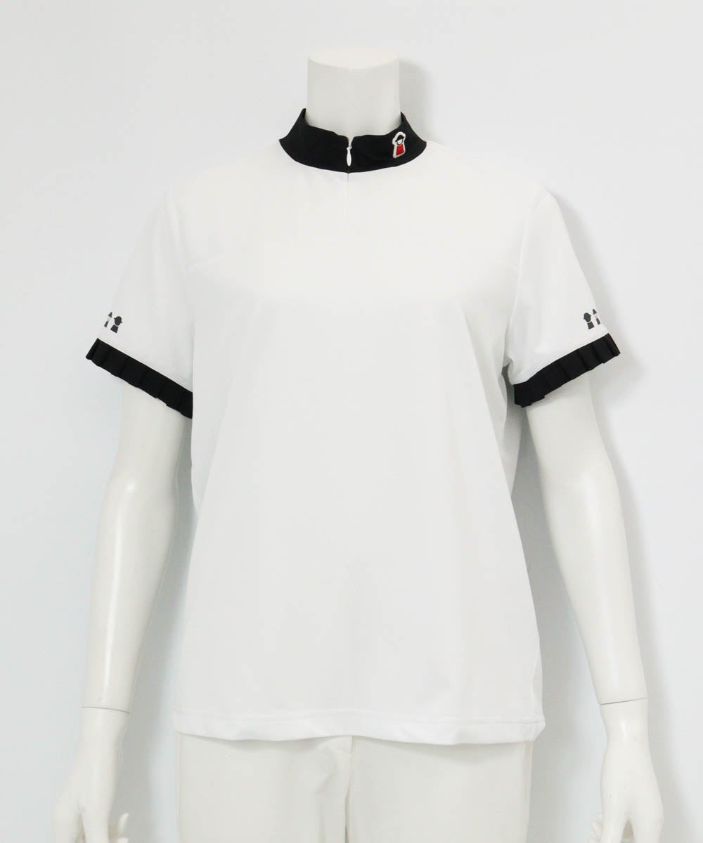 プリーツ袖UV速乾プルオーバー（ホワイト）