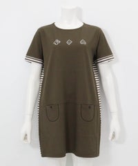 バックボーダー切替冷感チュニック（カーキ）