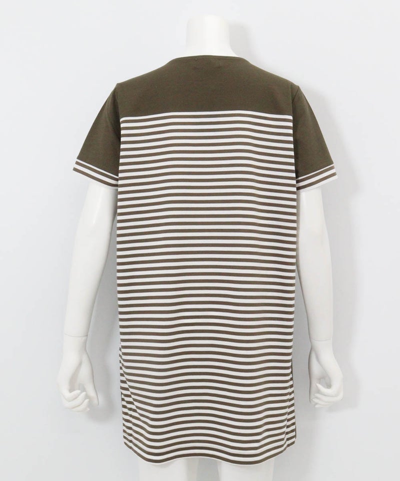 バックボーダー切替冷感チュニック後（カーキ）