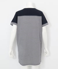 バックボーダー切替冷感チュニック後（ネイビー）