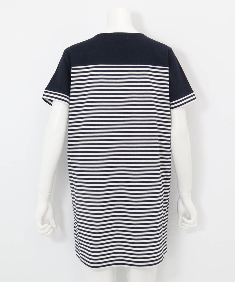 バックボーダー切替冷感チュニック後（ネイビー）