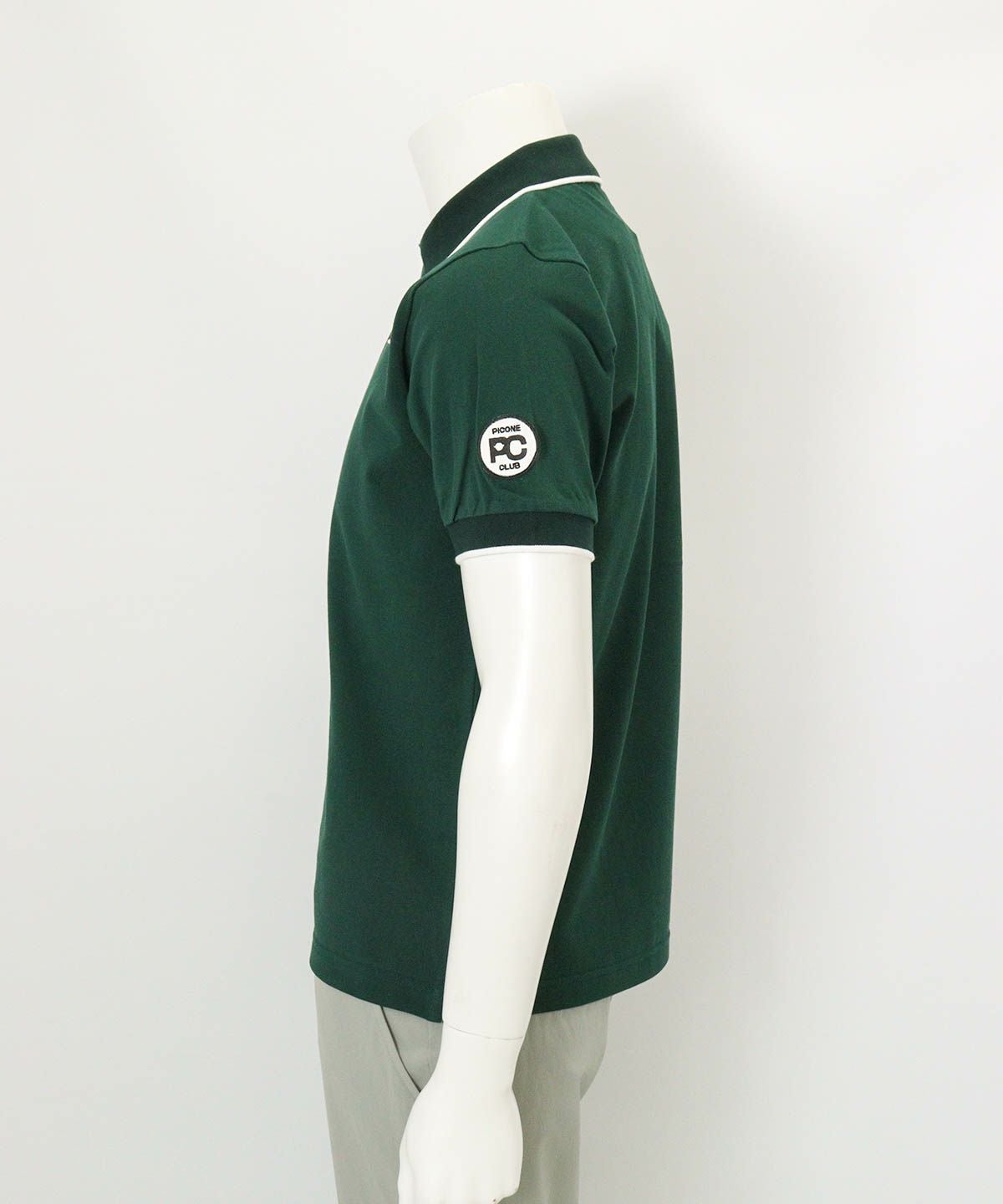 【メンズ】コットン100％カノコポロシャツ横（グリーン）