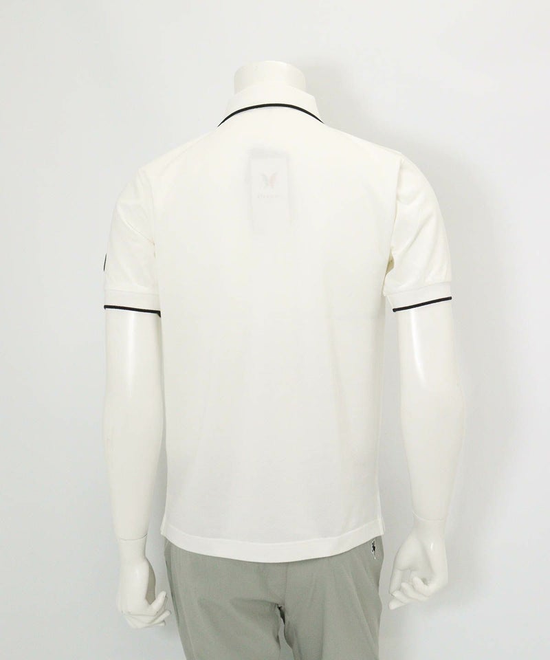 【メンズ】コットン100％カノコポロシャツ後（ホワイト）