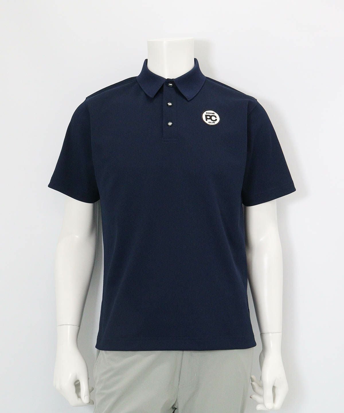 【メンズ】ポイントワッペンUV速乾ポロシャツ（ネイビー）