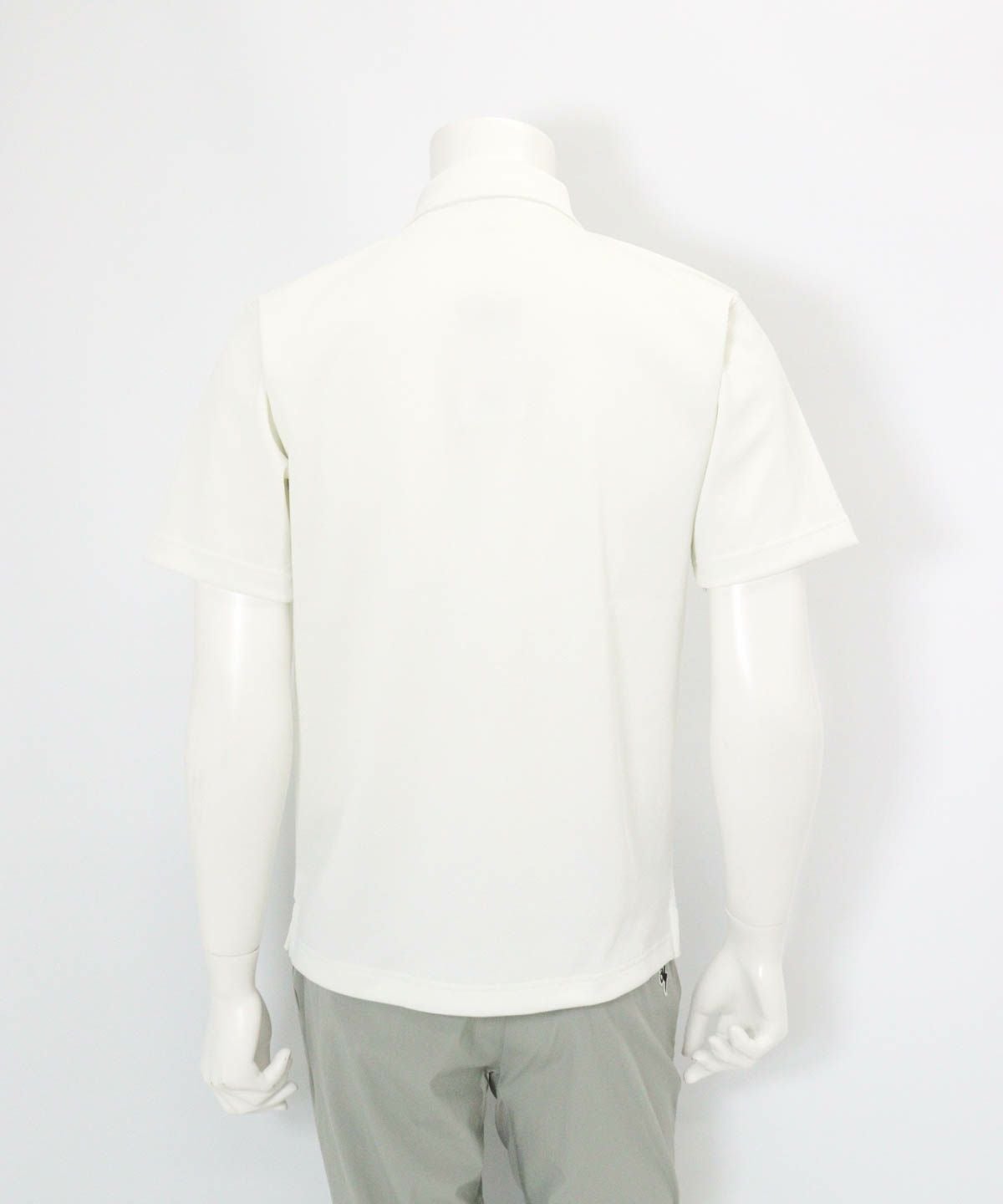 【メンズ】ポイントワッペンUV速乾ポロシャツ後（ホワイト）