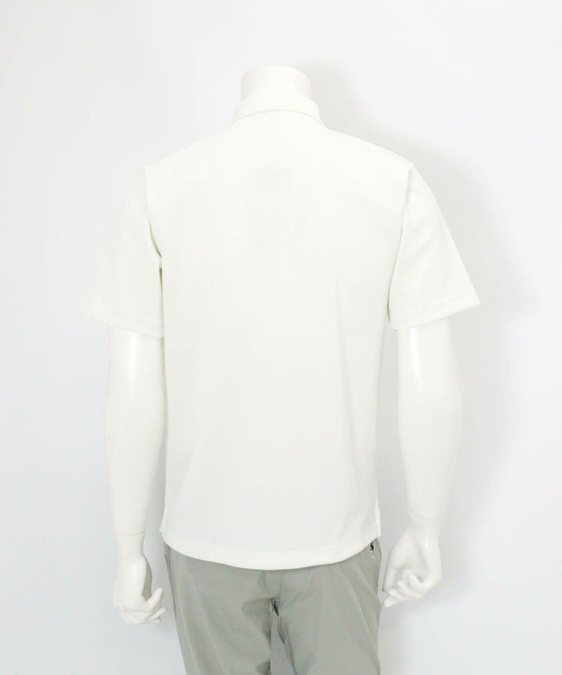 【メンズ】ポイントワッペンUV速乾ポロシャツ後（ホワイト）