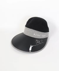 ギンガムUV2WAYキャップ（ブラック）