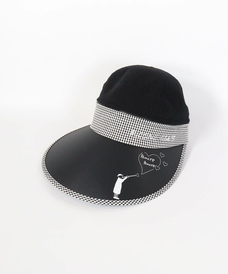 ギンガムUV2WAYキャップ（ブラック）