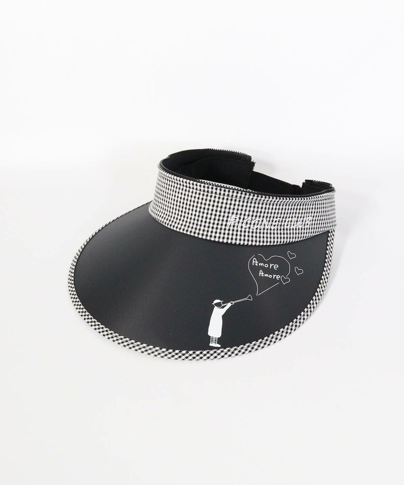 ギンガムUV2WAYキャップ（ブラック）