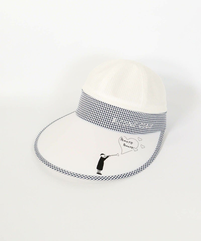 ギンガムUV2WAYキャップ（ホワイト）