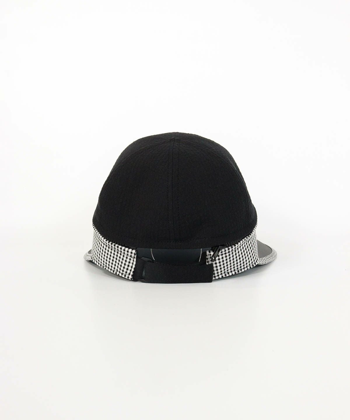 ギンガムUV2WAYキャップ後（ブラック）