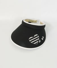 ハート刺繍サンバイザー（ブラック）