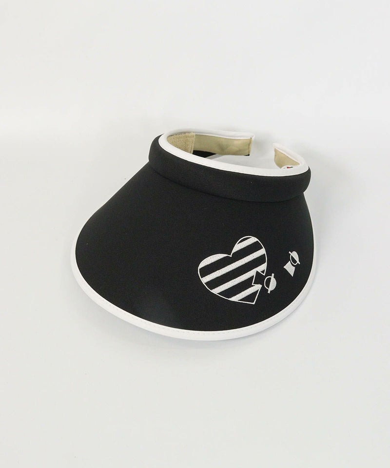 ハート刺繍サンバイザー（ブラック）